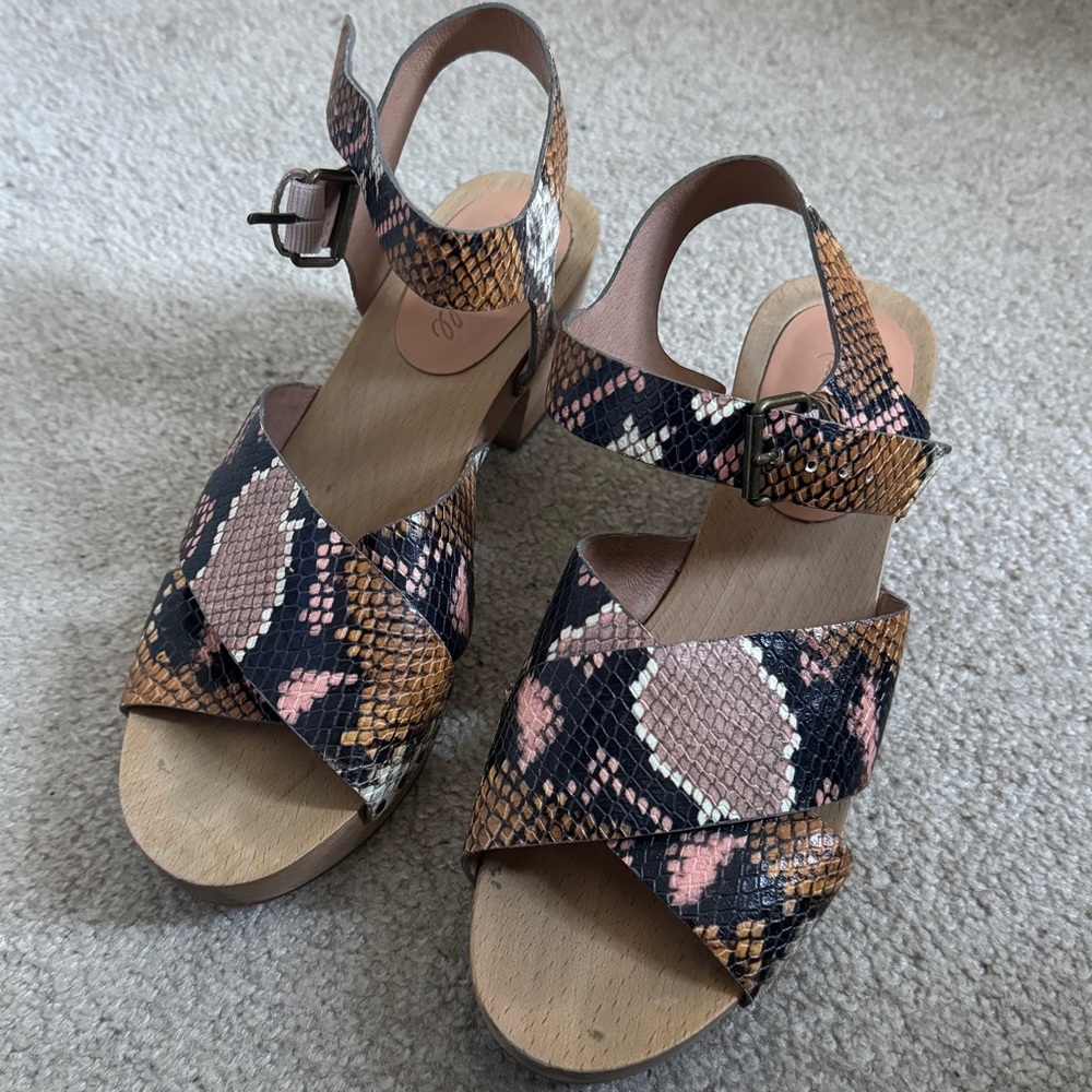 Madewell Johanna Snake Clog Sandals Size 7 Heels - Picture 7 of 7